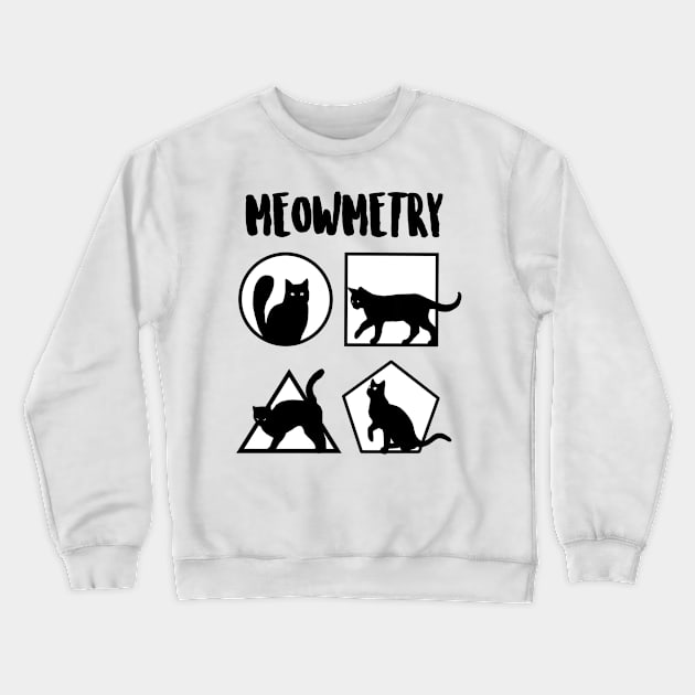 Meowmetry - Funny Cat Geometry Crewneck Sweatshirt by Raywolf